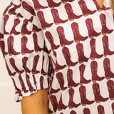 Maroon Boots Tunic Top