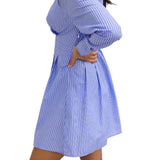 Aria Dress, Vintage Blue Stripe