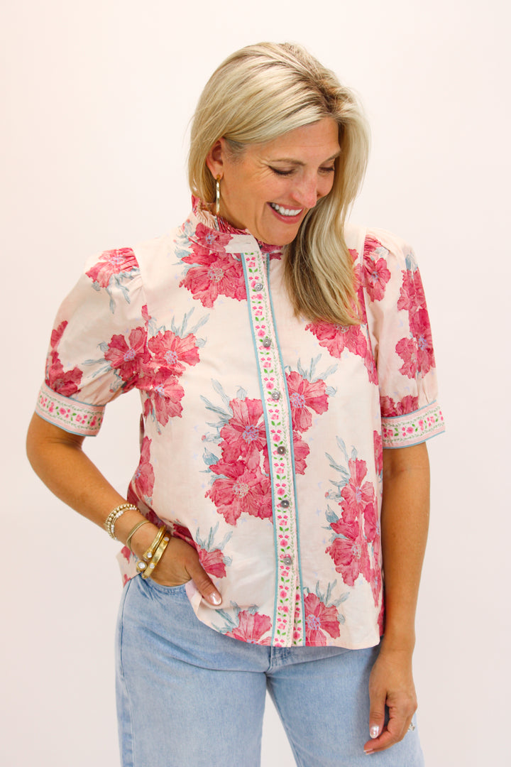 Beautiful Now Floral Top, Pink