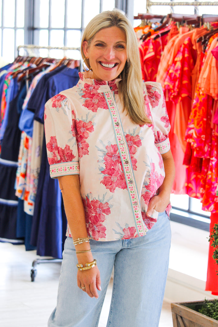 Beautiful Now Floral Top, Pink