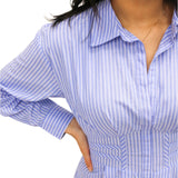 Aria Dress, Vintage Blue Stripe