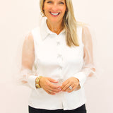 Waldorf Top, Ivory/White
