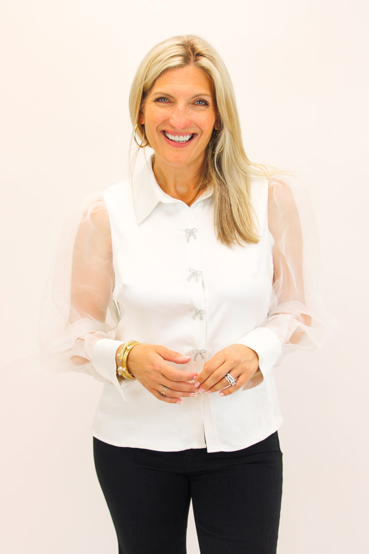 Waldorf Top, Ivory/White