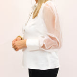 Waldorf Top, Ivory/White