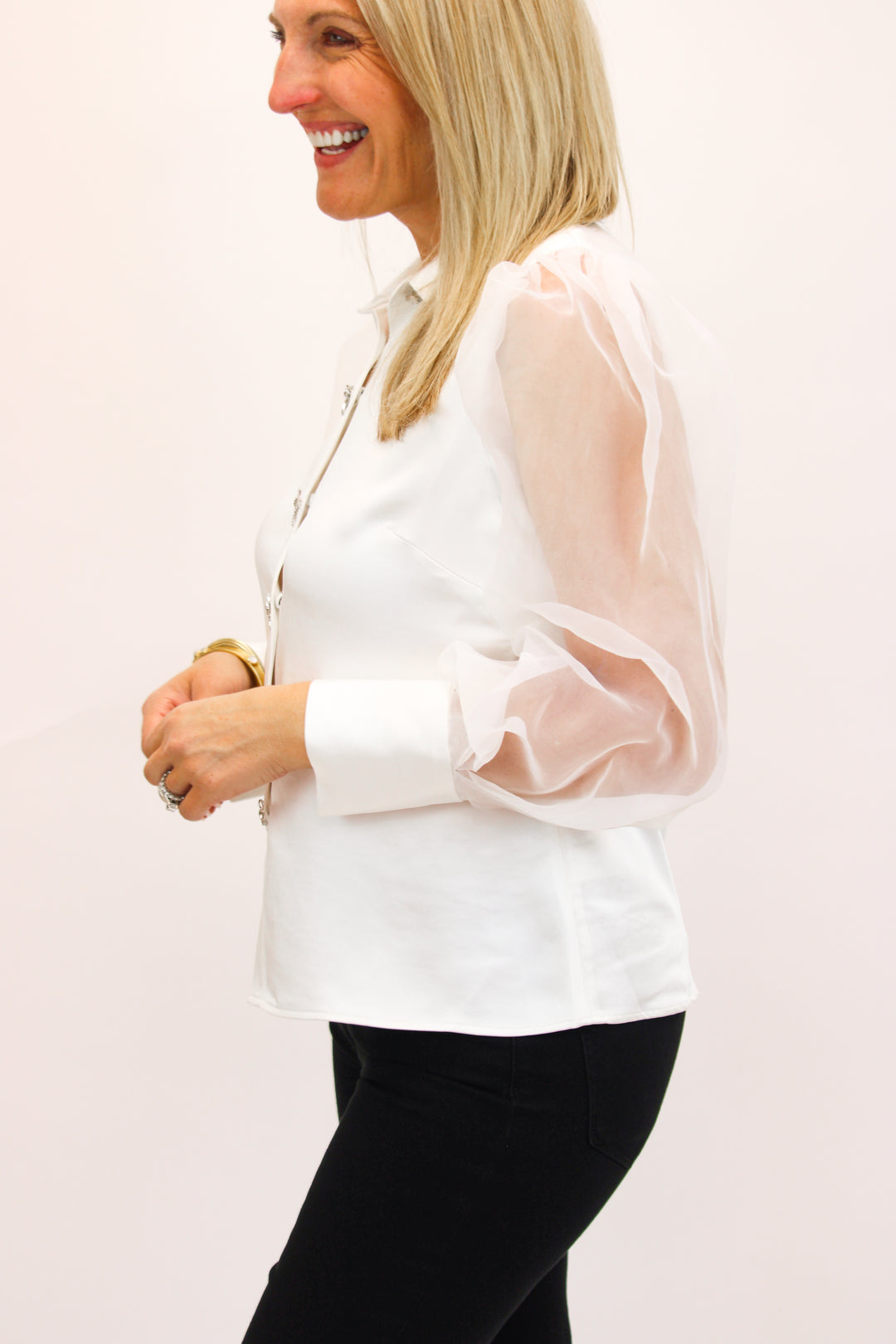 Waldorf Top, Ivory/White