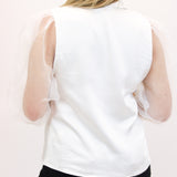Waldorf Top, Ivory/White