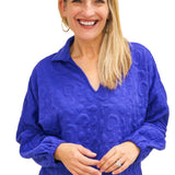 Poppy Pop-Over, Royal Blue Cheetah