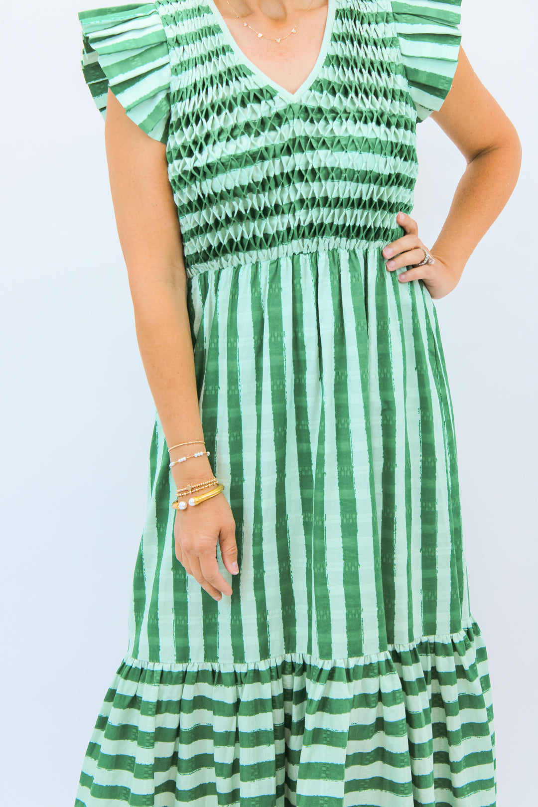 Grace Maxi Dress, Mist Green Stripe