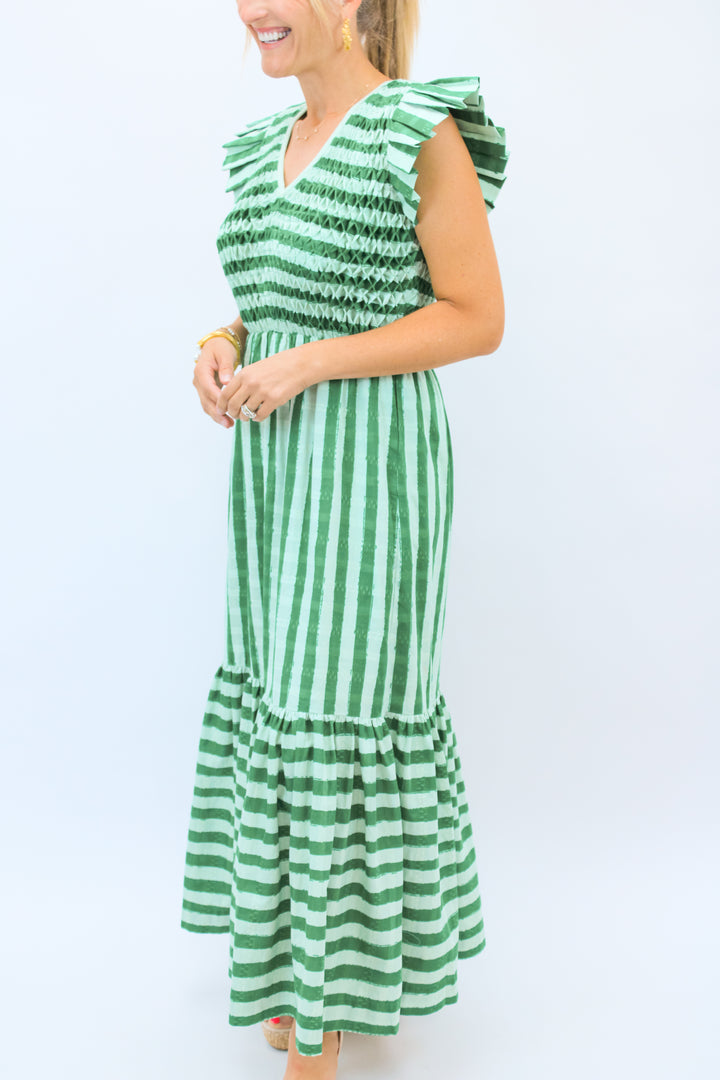 Grace Maxi Dress, Mist Green Stripe