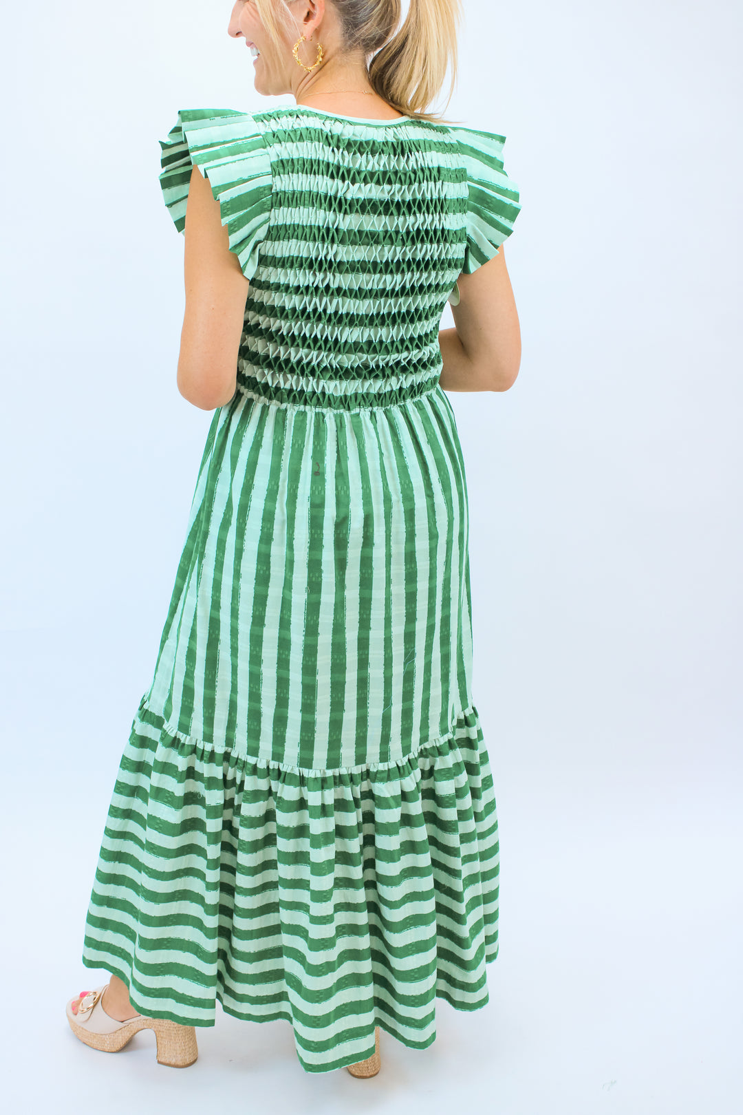 Grace Maxi Dress, Mist Green Stripe