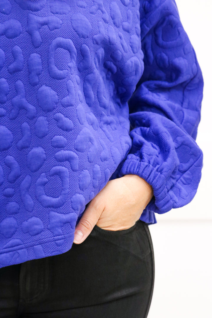 Poppy Pop-Over, Royal Blue Cheetah