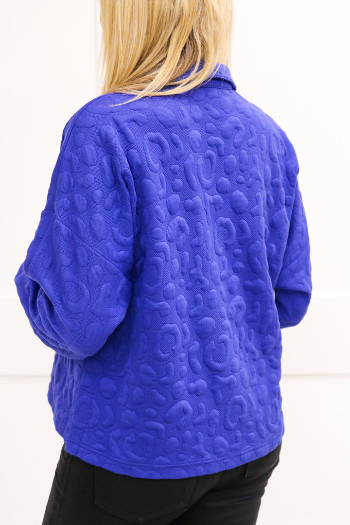 Poppy Pop-Over, Royal Blue Cheetah