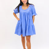 Sandy Shores Babydoll Dress, Cornflower Blue