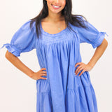 Sandy Shores Babydoll Dress, Cornflower Blue