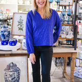 Poppy Pop-Over, Royal Blue Cheetah