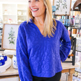 Poppy Pop-Over, Royal Blue Cheetah