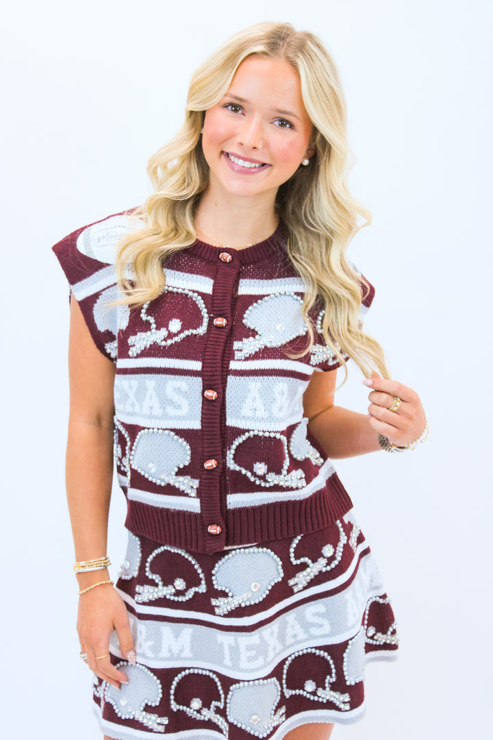 Texas A&M Vintage Football Helmet Stripe Vest