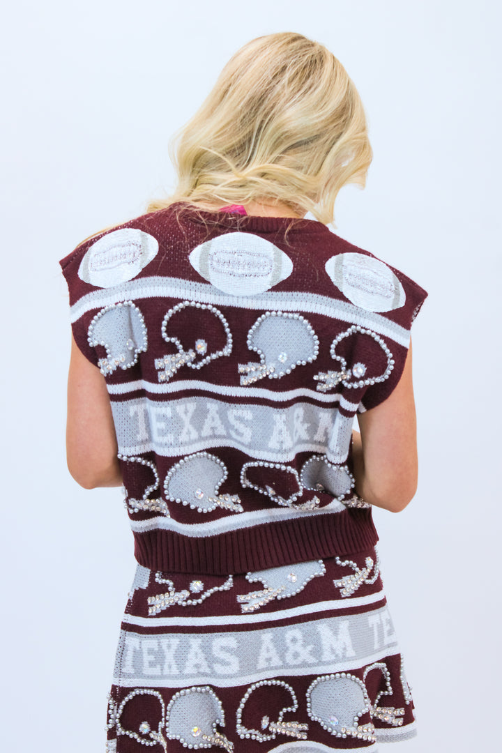 Texas A&M Vintage Football Helmet Stripe Vest