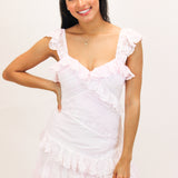 Bensley Fitted Lace Mini Dress, Tonal Pink