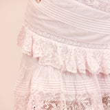 Bensley Fitted Lace Mini Dress, Tonal Pink