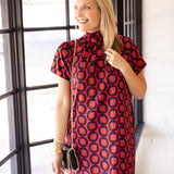 Rory Dress, Red/Pink/Black Combo