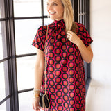 Rory Dress, Red/Pink/Black Combo