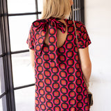 Rory Dress, Red/Pink/Black Combo