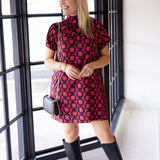 Rory Dress, Red/Pink/Black Combo