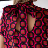 Rory Dress, Red/Pink/Black Combo