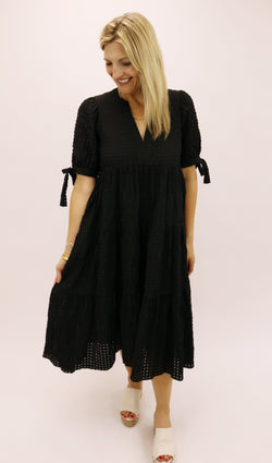 Picture The Sunset Gingham Midi Dress, Black