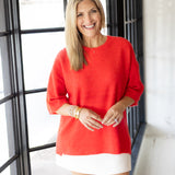 Margot Sweater Tee, Cherry Pop Melange