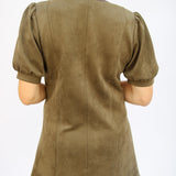 Retro Revival Suede Dress, Olive