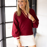 Lolli Sweater, Merlot Monogram