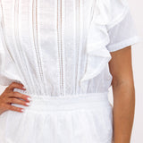 Natasha Heritage Mini Dress, White