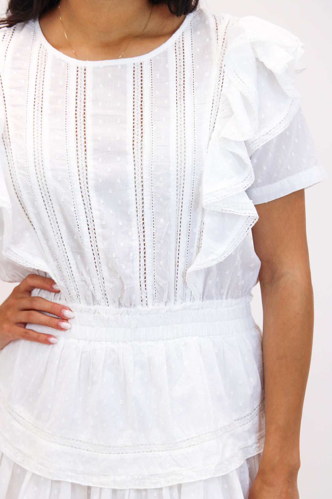 Natasha Heritage Mini Dress, White