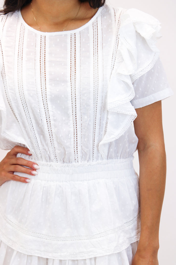 Natasha Heritage Mini Dress, White