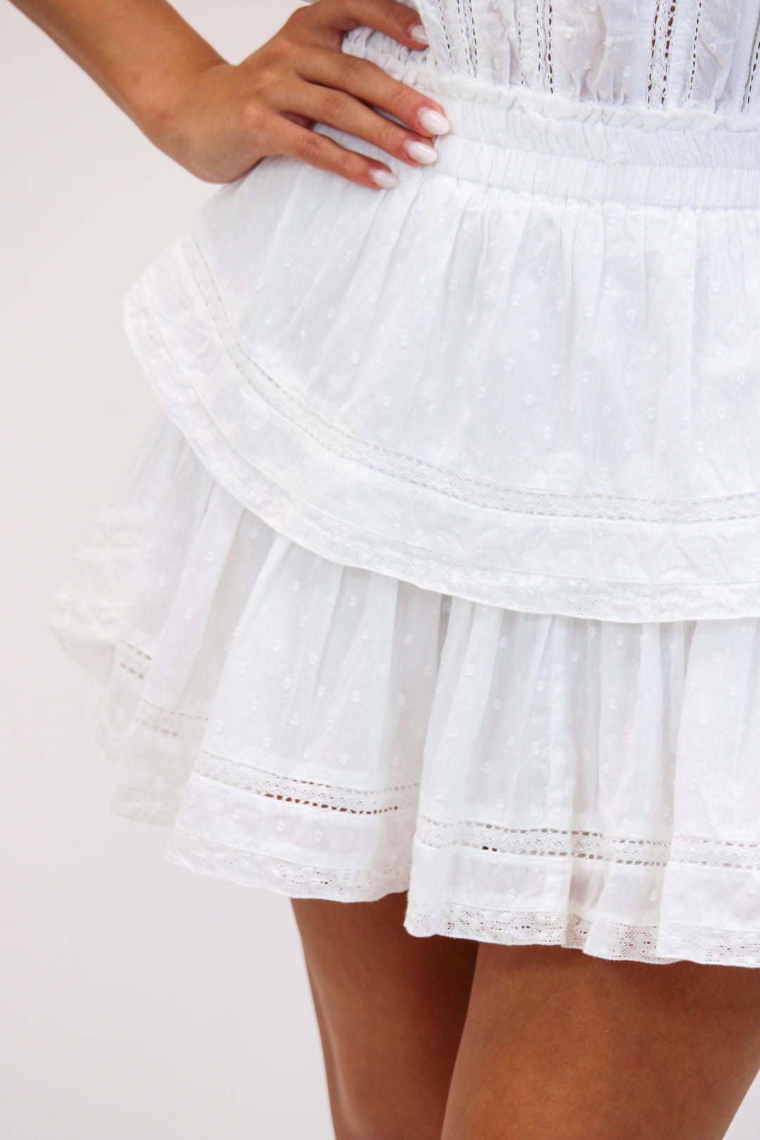 Natasha Heritage Mini Dress, White