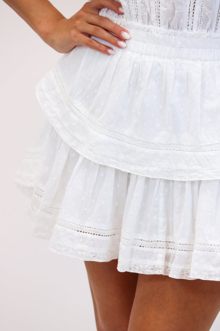 Natasha Heritage Mini Dress, White
