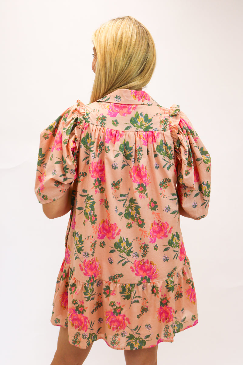 Life In Full Bloom Floral Button Down Dress
