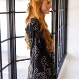 Athena Mini Dress, Black/Cream Combo