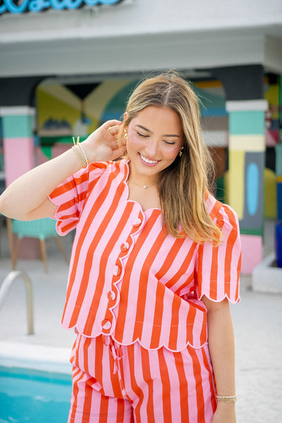 Sunset Spritz Top, Orange/Pink