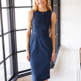 Zip Back Maxi Dress, Midnight Arctic Wash