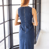 Zip Back Maxi Dress, Midnight Arctic Wash