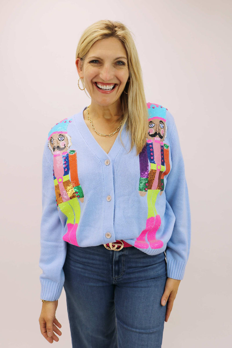 Nutcracker Cardigan, Powder Blue