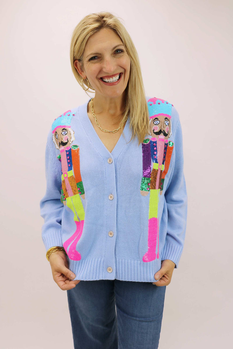 Nutcracker Cardigan, Powder Blue