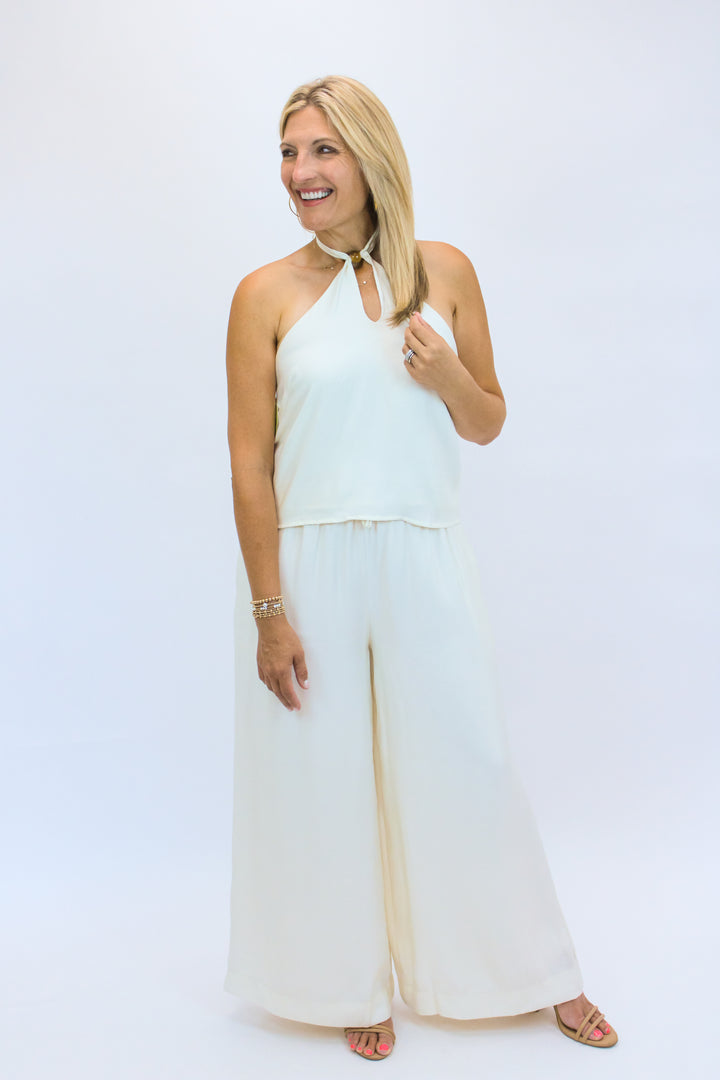 Bea Flowy Pant, Ivory
