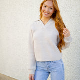 CozyChic® Dolman Sleeve Collared Pullover, Stone