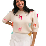 Sugar Rush Bow Sweater, Ivory