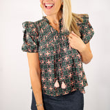Nora Top, Floral Tile