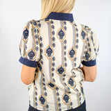 Left An Impression Top, Navy